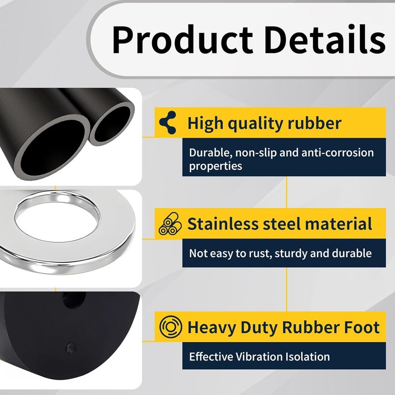 HAVANSIDY 4-Pack Heavy Duty Anti Vibration Rubber Foot for Generators, Pressure Washers, Compressors, Air Compressors, Trailers, Generator Rubber Foot Pads, Thick 1 x 2.5 Inch - Image 4